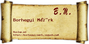Borhegyi Márk névjegykártya